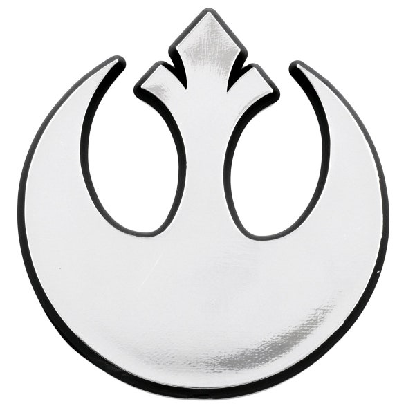 SW Rebel Alliance Logo Plastic Auto Emblem - [Silver][3" x 3"] - EF-EMB-P-00075