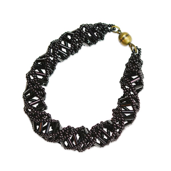 DNA Black Beaded Bracelet - [9.5" Long] - EF-JWL-A-00115