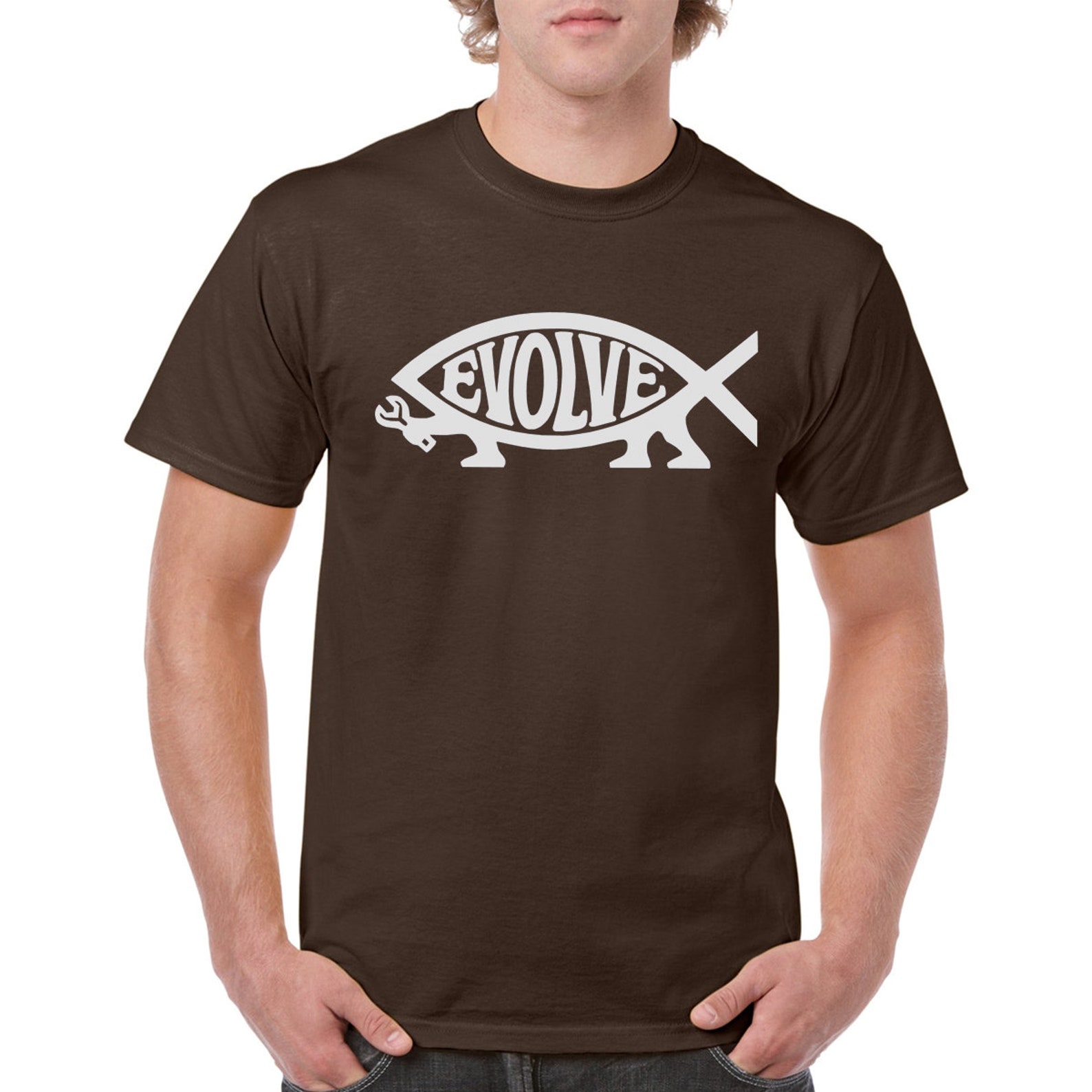 Evolvefish Men's Cotton Crew Neck T-shirt - Etsy