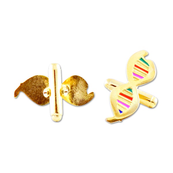 DNA with Color Cufflinks - [Gold][1" Wide] - EF-JWL-C-00009