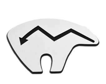 Fetish Spirit Bear Plastic Auto Emblem - [Silver][4.25" x 2.75"] - EF-EMB-P-00034