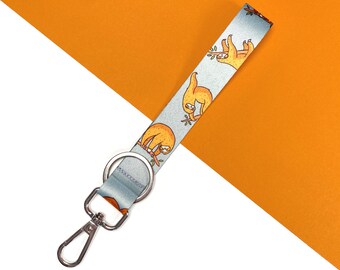 Sloth Wristlet Keychain | Sloth Print Mini Lanyard |