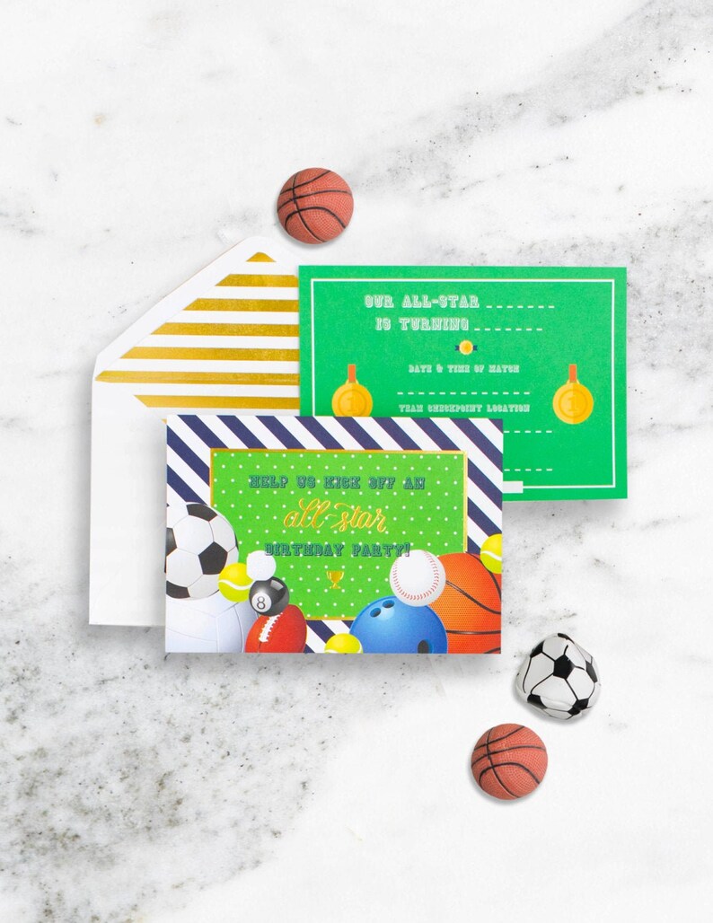 Sports Party Invitation All Star Party Printables Basketball Party Baseball Party Football Party Invitation