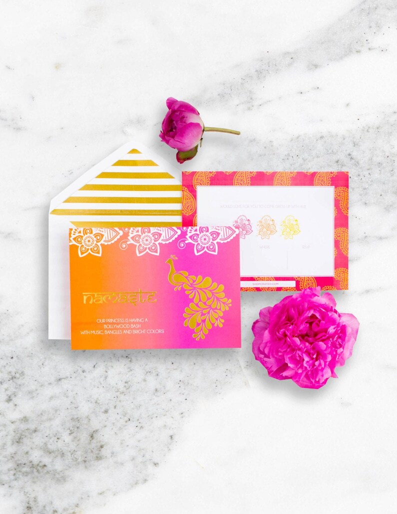 Disney Princess Jasmine Bohemian India Party Decorations Bollywood Birthday Party Invitation