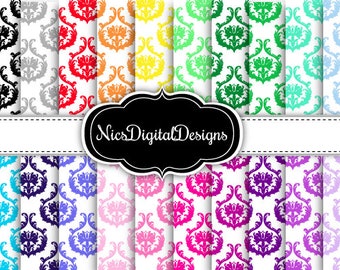 20 Digital Paper Damask 8 In Rainbow Colour 2 7B No 16 For Personal Use And Small Commercial Scrapbooking 20 Digital Paper Damask 8 In Rainbow Colour 2 7B No 16 For Personal Use And Small Commercial Scrapbooking