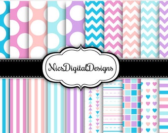 20 Digital Papers. 5 Tone Patterns in Colours 6 (8A no 6) for Personal Use and Small Commercial Use Scrapbooking