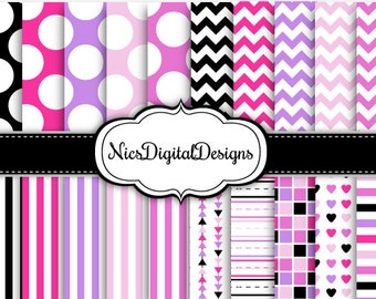 20 Digital Paper. 5 Tone Patterns in Colours 7 (8A no 7) for Personal Use and Small Commercial Use Scrapbooking