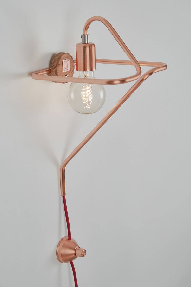 Cu 150W Square Bedside Wall Reading Lamp Copper Sconce Modern Etsy