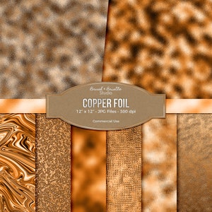 Copper Metallic Foil Digital Texture | Copper Foil Paper | Sublimation | Scrapbook Paper | Commercial Use | High Res | Instant Download