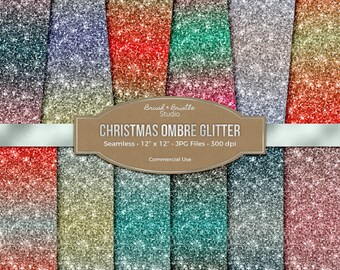 Papel digital de brillo de Navidad sin costuras, textura, estética navideña, papel de álbum de recortes, uso comercial, alta resolución, descarga instantánea