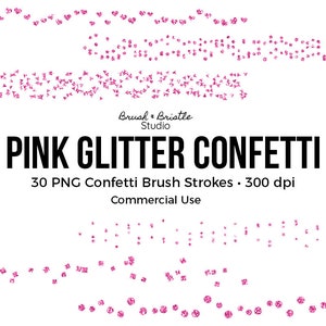 30 rosa Glitzer Pinselstriche, PNG Overlay Clipart, 5 Sets, Luxus Pinselstriche, kommerzielle Nutzung, Design-Elemente, Sofort Download