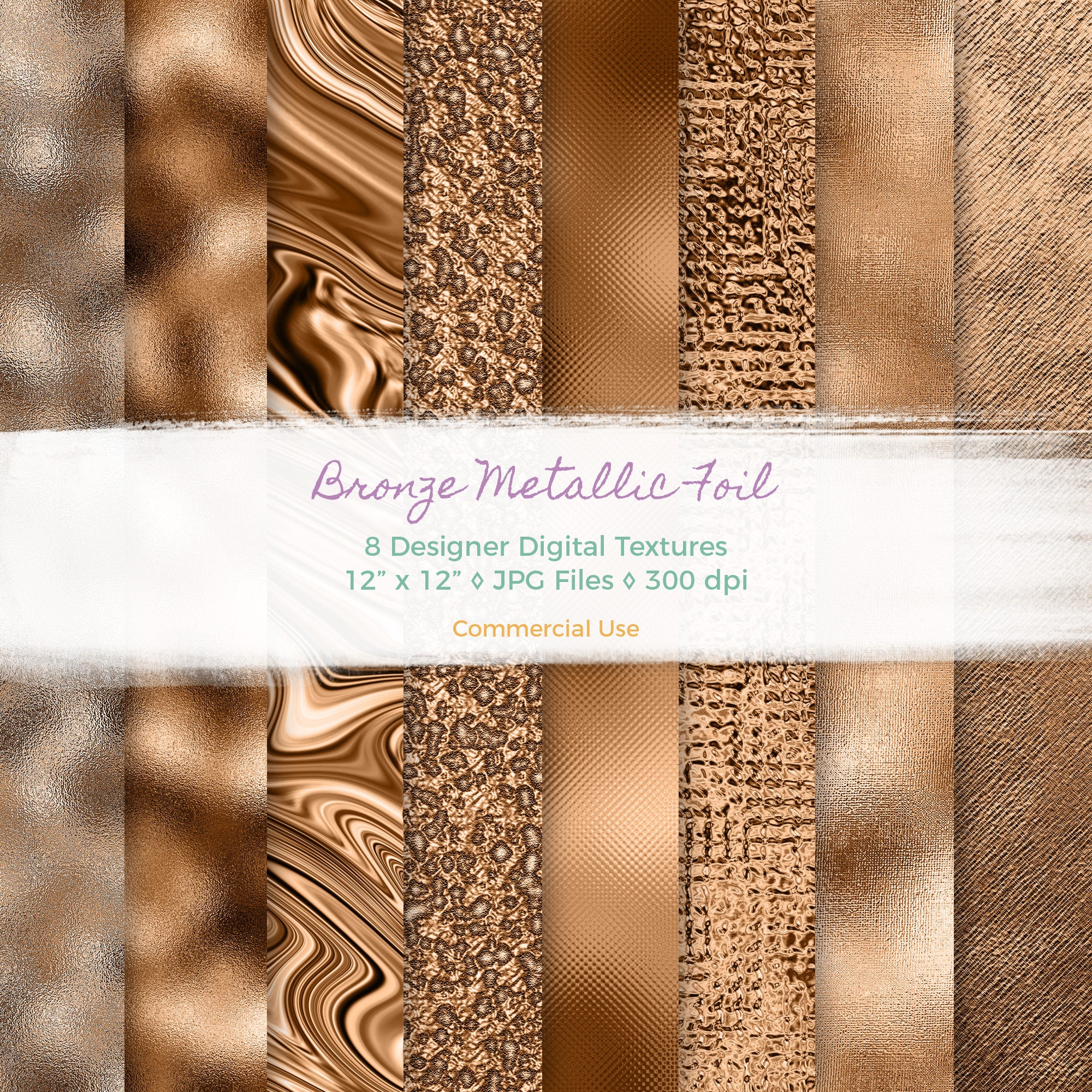 Bronze Metallic Foil Digital Texture Bronze Foil Paper Etsy