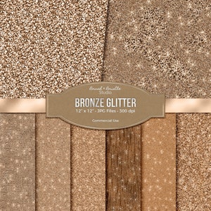 Seamless Bronze Glitter Digital Texture | Bronze Glitter Paper | Scrapbook Paper | Commercial Use | High Res | Instant Download