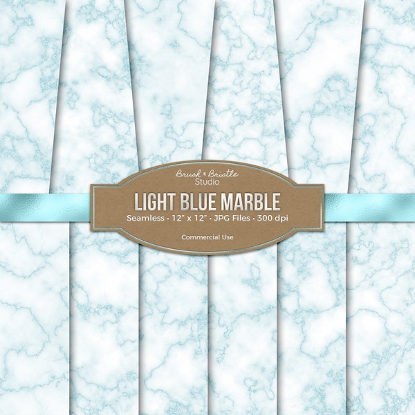 Seamless Light Blue Glitter Marble Digital Paper | Scrapbook Paper | Commercial Use | High Res | Instant Download