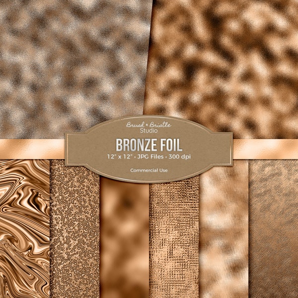 Bronze Metallic Folie Digitale Textur | Bronze Folie Papier | Sublimationsdruck | Scrapbook Papier | Kommerzielle Nutzung | Hohe Auflösung | Sofort Download