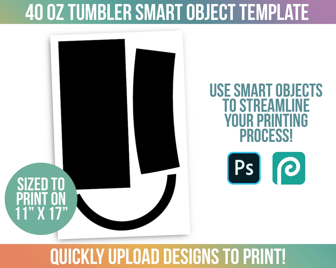 40 Oz Tumbler Template, Print Template, Photoshop Smart Object Template ...