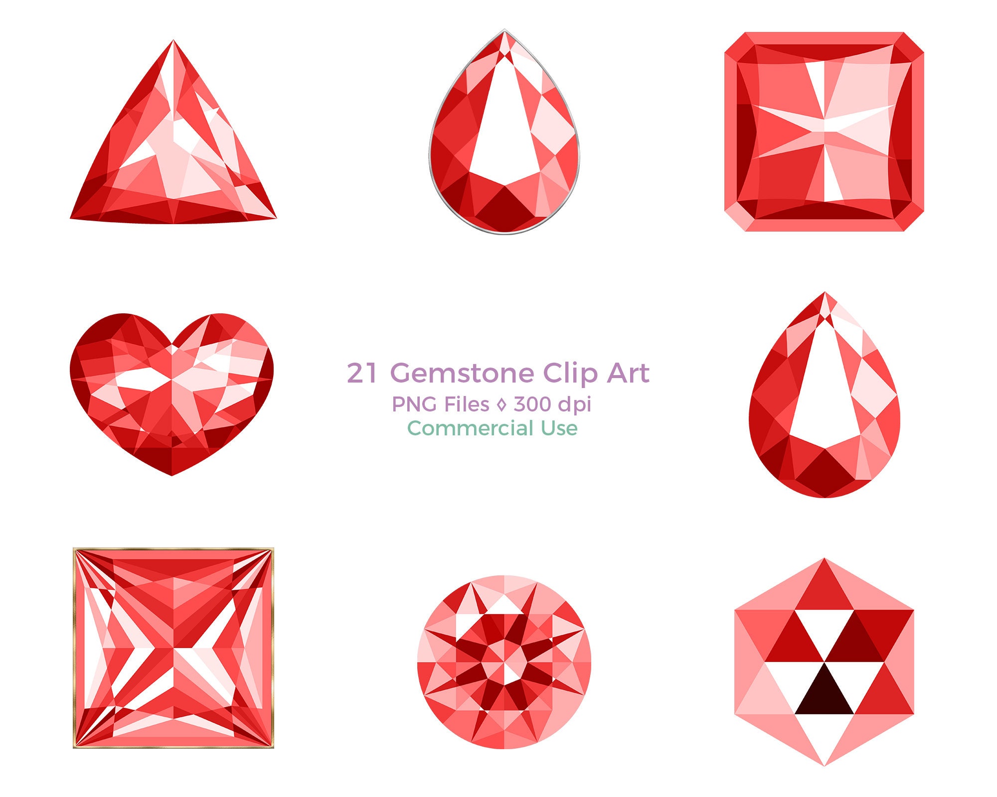 Heart Gem PNG Picture, Hand Painted Red Heart Gems, Gem Clipart, Gems, Red  Gems Illustration PNG Image For Free Download