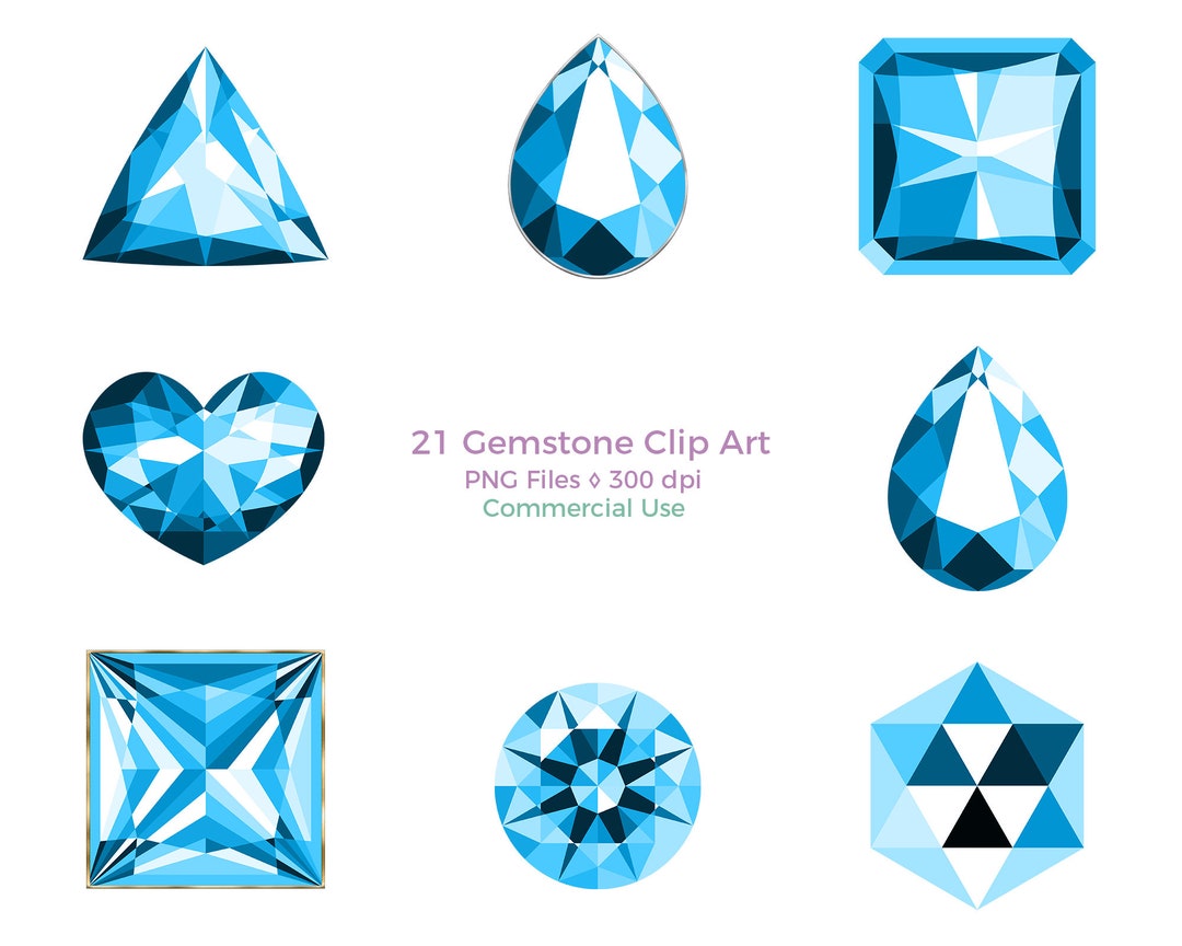 21 Aquamarine Gemstone Clip Art, Birthstone Jewelry, Luxury Gems, PNG ...