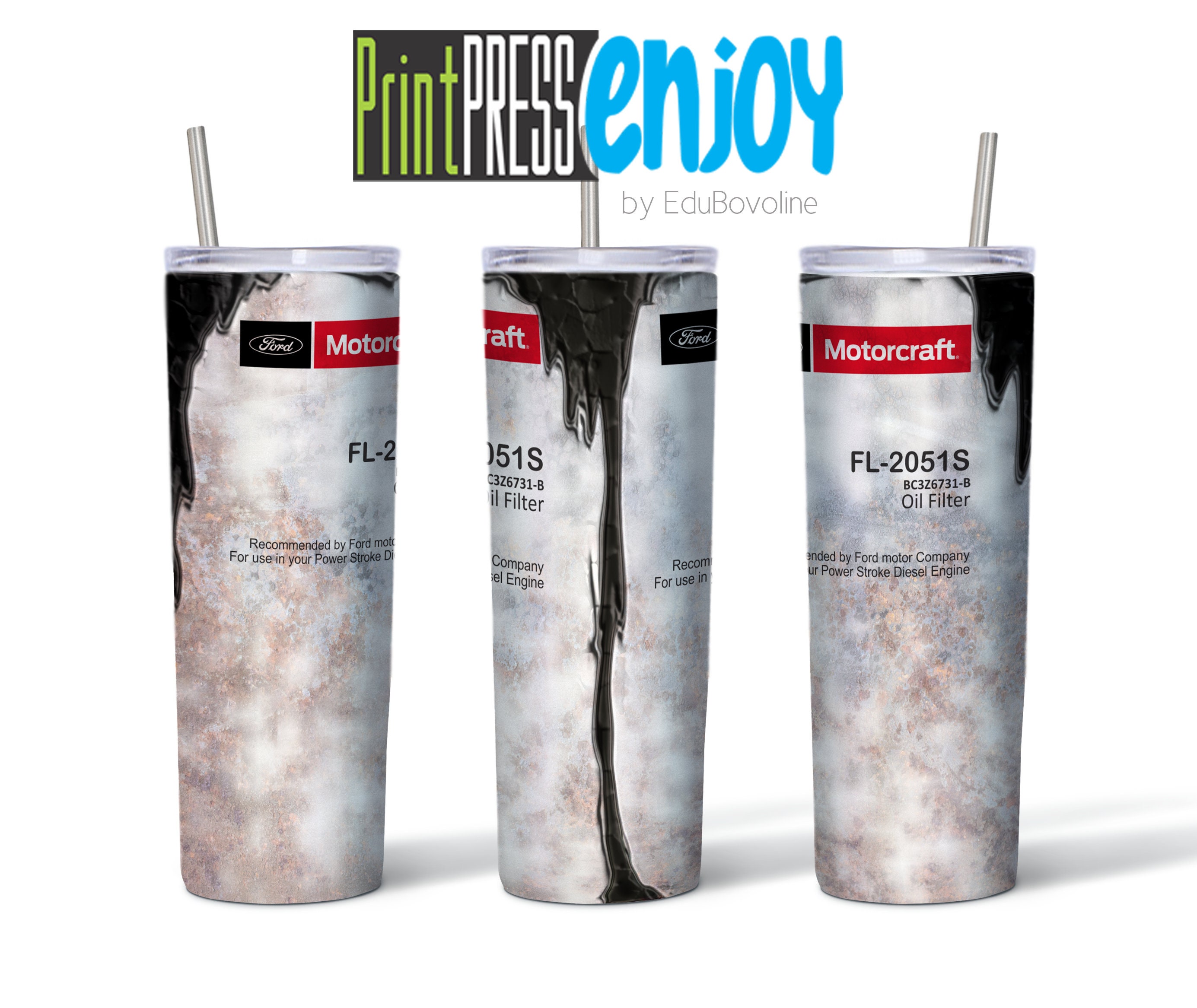 Ford Motorcraft Oil Filter 20oz Skinny Tumbler SVG png Etsy