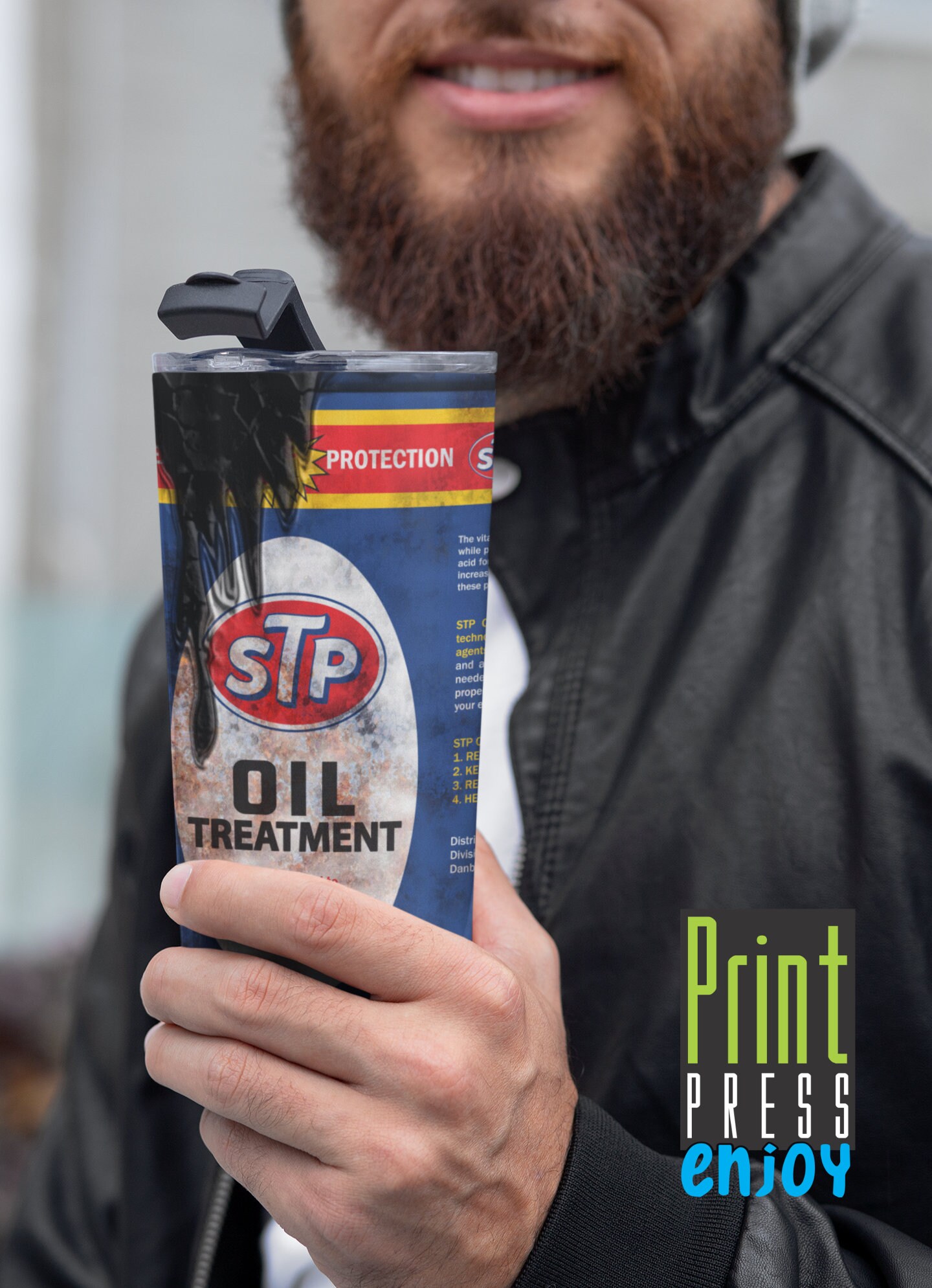 20oz Skinny Tumbler STP Treatment Motor Oil Rusty Style Etsy