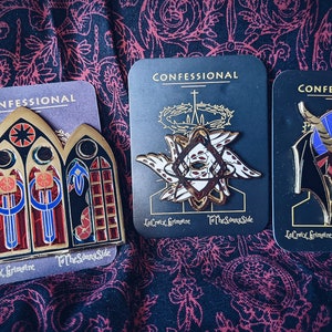 Bekenntnis Emaille Pin Set - Engel - Teufel - Goth - Kathedrale