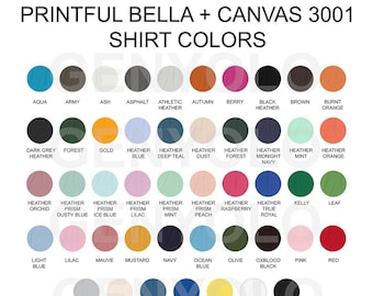 Bella Canvas Colors Etsy