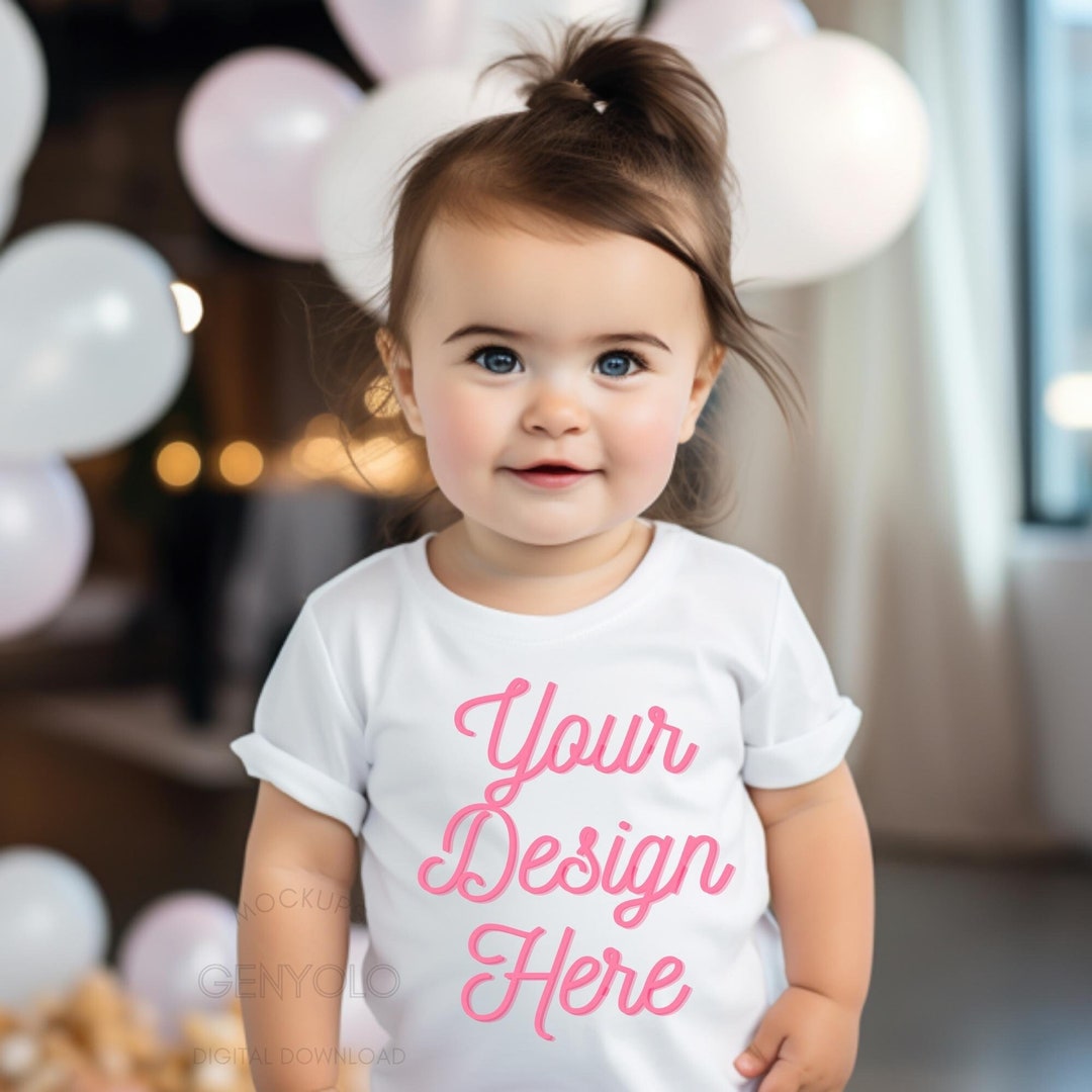 Toddler Girl Tshirt Mockup Digital Download Baby Girl White Etsy