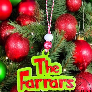 Personalized Grinch Ornament, Stocking Tag, Whoville Ornament, Grinchy Ornament