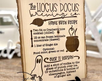 Halloween Witch Home Brew Recipe | Halloween Decor | Halloween Witch Brew Sign | Rustic Halloween Recipe Menu
