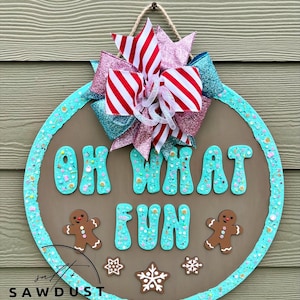 18” Gingerbread Door Hanger | Christmas Home Décor | Christmas Door Hanger | Oh What Fun Door Hanger