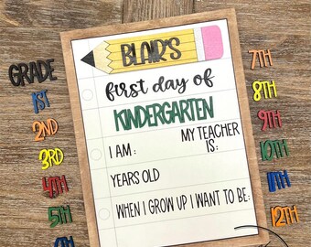 Personalized Back to School Sign | First Day of School Sign | First Day Photo Prop | Interchangeable Back to School Sign