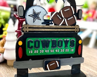 Interchangeable Custom Football Truck Wood | Wooden Truck Decor | Truck Sign | Super Bowl Home Decor | Football Decor