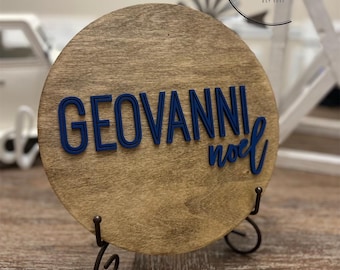 Name Plate for Baby | Birth Announcement Sign | Wood Baby Name Sign | Name Announcement Sign | Newborn Photo Prop | Kid Room Name Sign