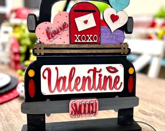 Interchangeable Valentines Truck Wood | Wooden Truck Decor | Love Truck Sign | Valentines Home Decor | Valentine's Day Gift | Holiday Decor