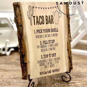 Rustic Taco Sign Taco Bar Menu | Taco Bar Decor | Taco Bar Sign | Rustic Taco Bar Menu ...