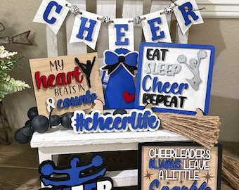 Cheerleader Tier Tray | Cheerleader Decor | Cheer Decor | Spirit Decor | Custom Cheer Decor
