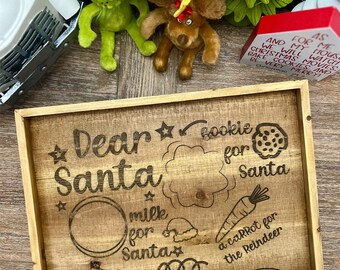 Dear Santa Cookie Tray, Treat Tray, Christmas Eve Board, Carrot Cookie Plate