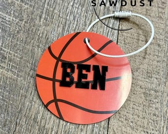 Personalized Basketball Tag | Basketball Gift | Basketball Bag Tag | Basketball Team Tags