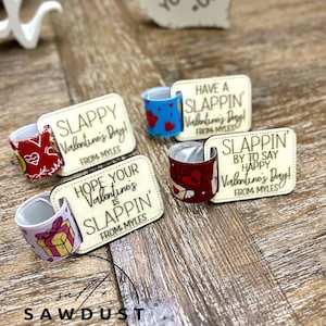 Personalized Kid&#39;s Slap Bracelet Valentines for Classroom | Kid&#39;s Valentines Cards |  Valentine Toys for Classroom | Slap Bracelets