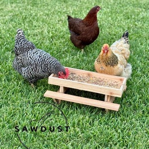 Cedar Chicknic Table, Rabbit Feeding Table, Chicken Feeder, Rustic Animal Feeder