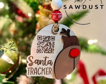 Reindeer Santa Tracker, QR Code Ornament, NORAD Tracker, Super easy to use