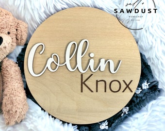 Name Plate for Baby | Birth Announcement Sign | Wood Baby Name Sign | Name and Stats Sign | Newborn Photo Prop | Hospital Birth Sign