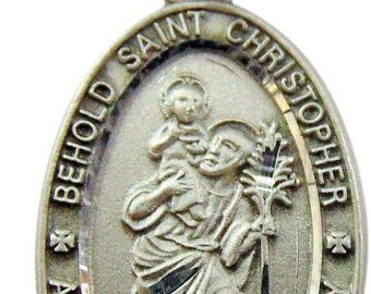 Westmon Works St Christopher Metal Badge Keychain Travel Saint Key Ring with Holy Prayer Card