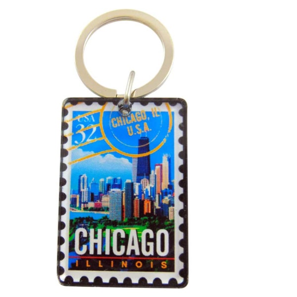 Chicago Souvenir Keychain Etsy