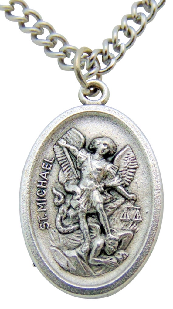 St Michael Patron Saint Of Police Medal 3 4 Metal - Saint Michael Police Pendant St Michael Patron Saint Of Police Medal 3 4 Metal - Saint Michael Police Pendant