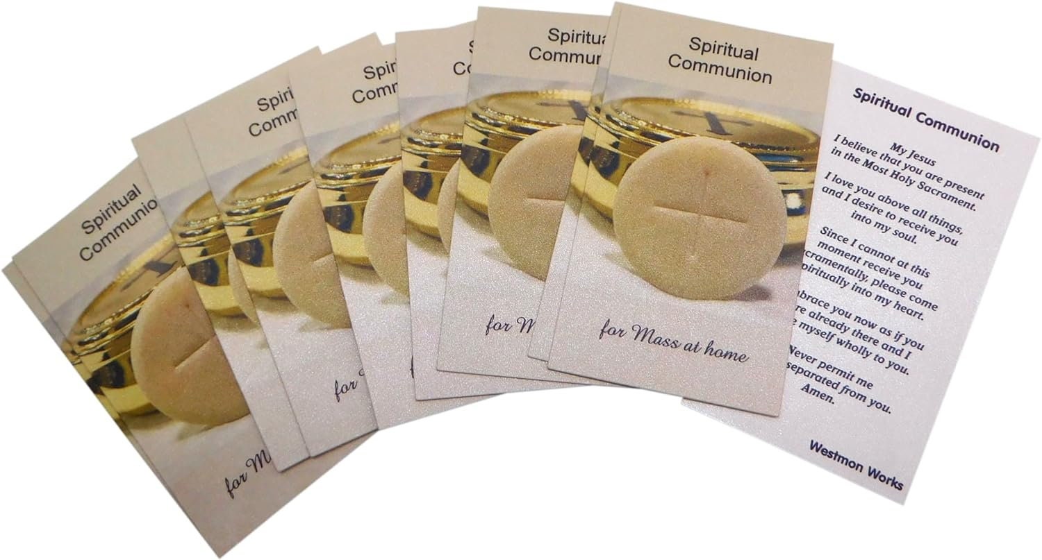 Spiritual Communion Holy Card Catholic Mass Prayer Bulk Pack Bundle for ...