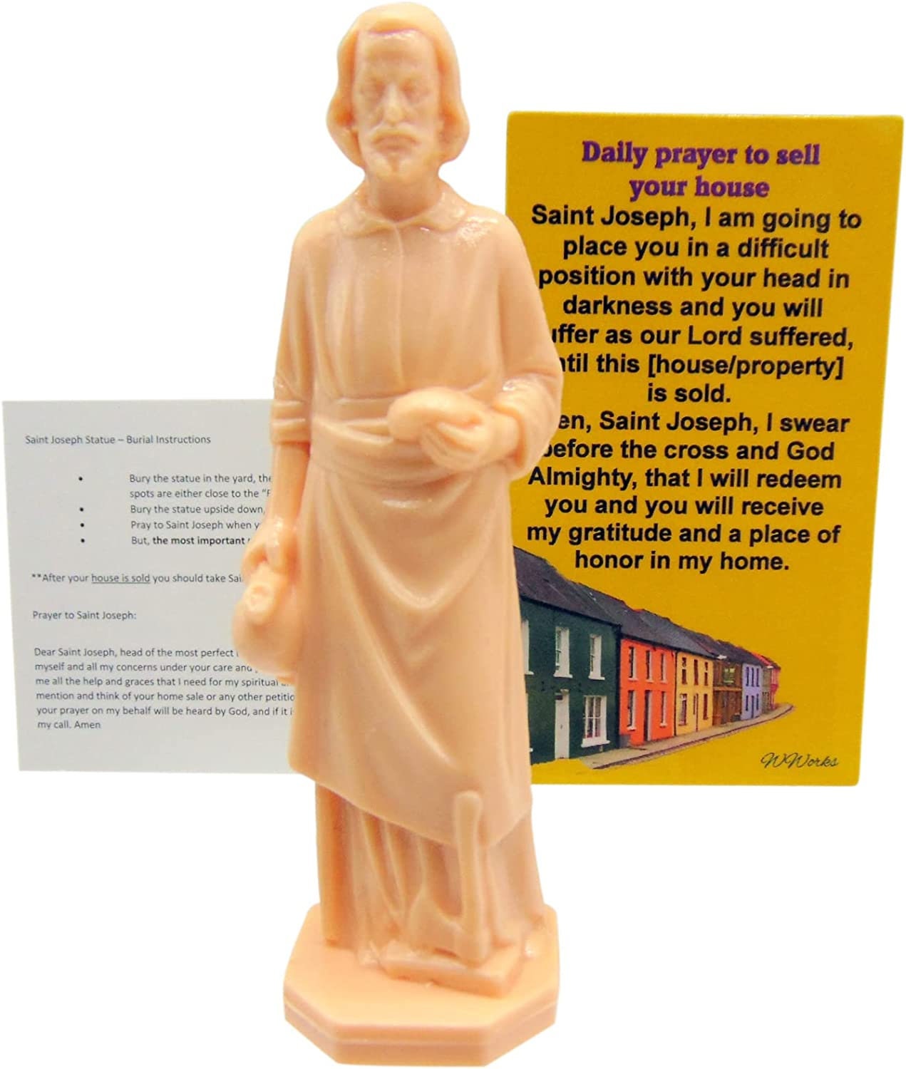 St Joseph Statue Home Selling Kit With Magnetic Holy Card