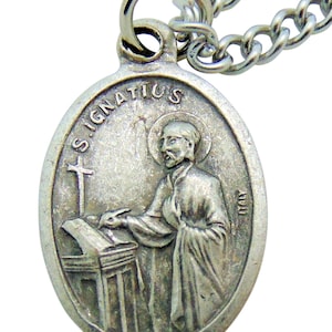 Medalla de San Ignacio, colgante de 3/4" con cadena de 24"