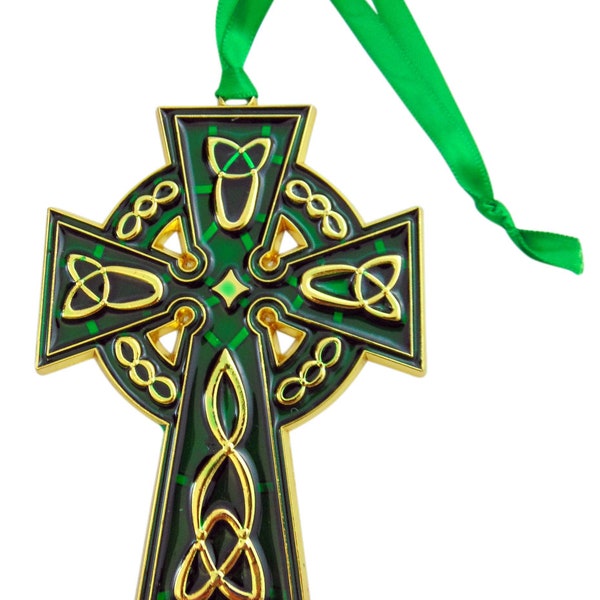 Celtic Cross Irish Christmas Ornament Decoration, 4 1/2 Inch