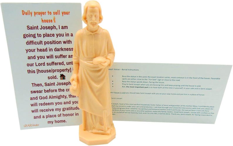 Saint Joseph Home Seller Kit: Novena Prayer Magnet, Statue